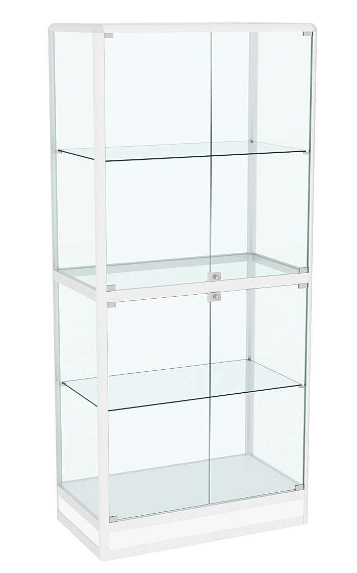 Витрина из профиля №4 (метровая) (задняя стенка - стекло) Белый