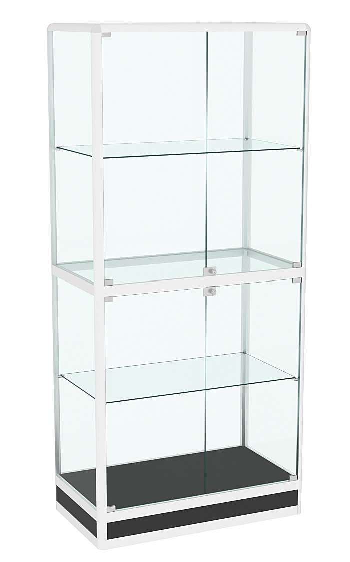 Витрина из профиля №4 (метровая) (задняя стенка - стекло) Черный