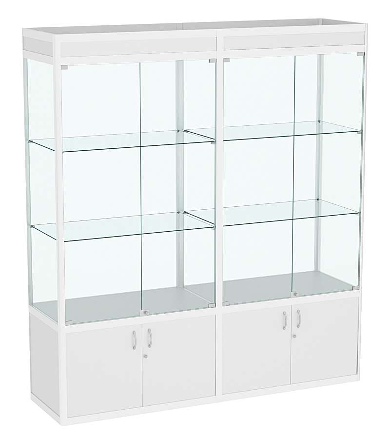 Витрина стеклянная алюминиевая двухсекционная с подсветкой ВСА-5 Серый