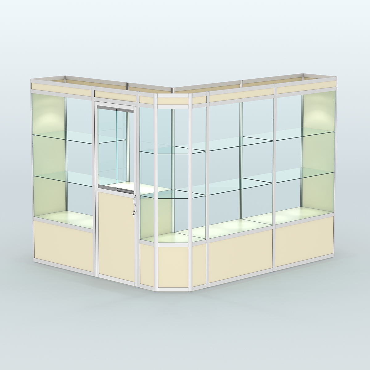 Павильон из профиля угловой №3а (5,5 кв.м) Крем Вайс