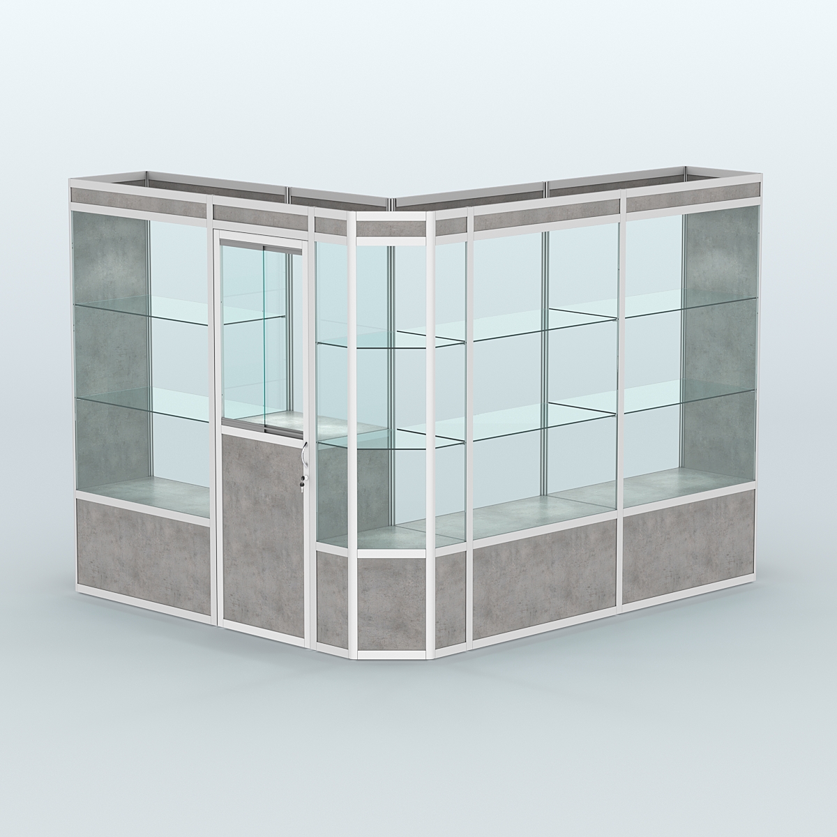 Павильон из профиля угловой №3а (5,5 кв.м) Бетон Чикаго светло-серый F186 ST9