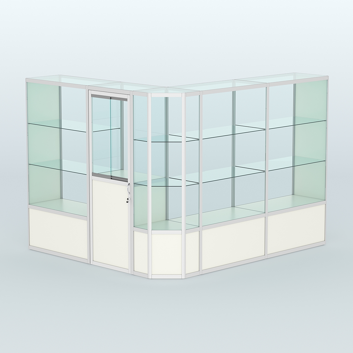 Павильон из профиля угловой №3б (5,5 кв.м) Белый