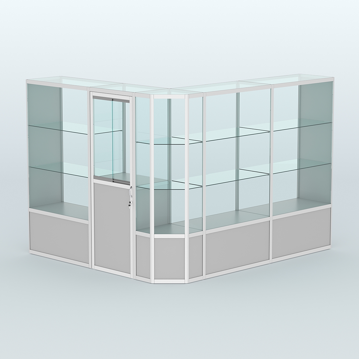 Павильон из профиля угловой №3б (5,5 кв.м) Серый