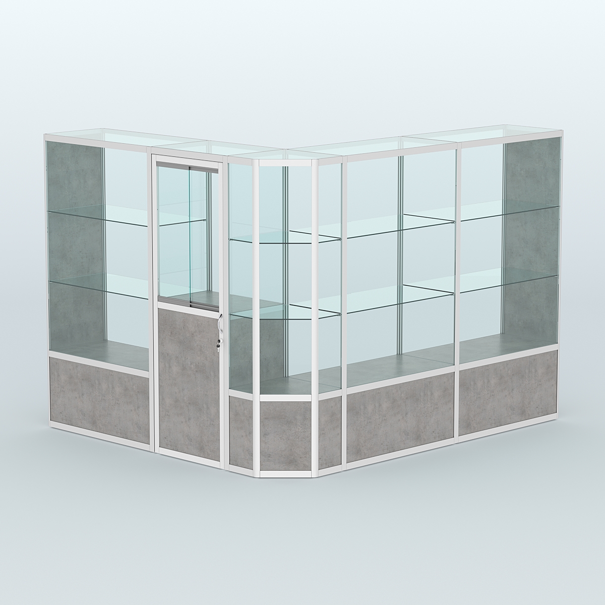 Павильон из профиля угловой №3б (5,5 кв.м) Бетон Чикаго светло-серый F186 ST9