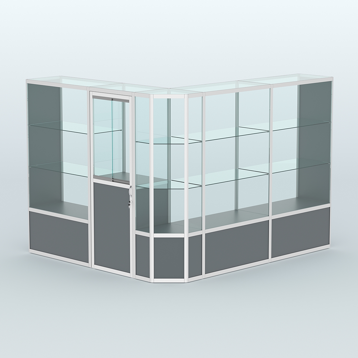 Павильон из профиля угловой №3б (5,5 кв.м) Темно-Серый