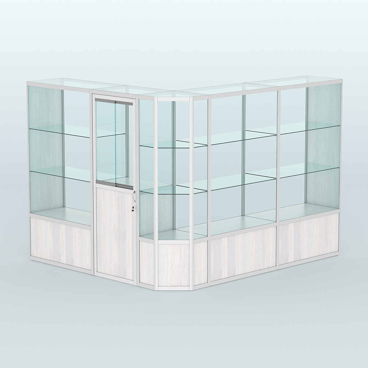 Павильон из профиля угловой №3б (5,5 кв.м) Ясень Анкор светлый