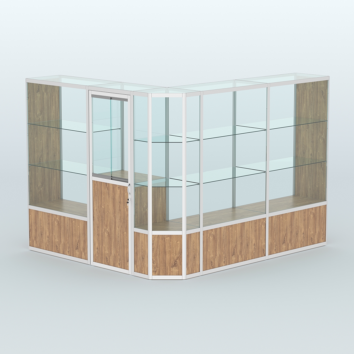 Павильон из профиля угловой №3б (5,5 кв.м) Дуб Канзас коричневый