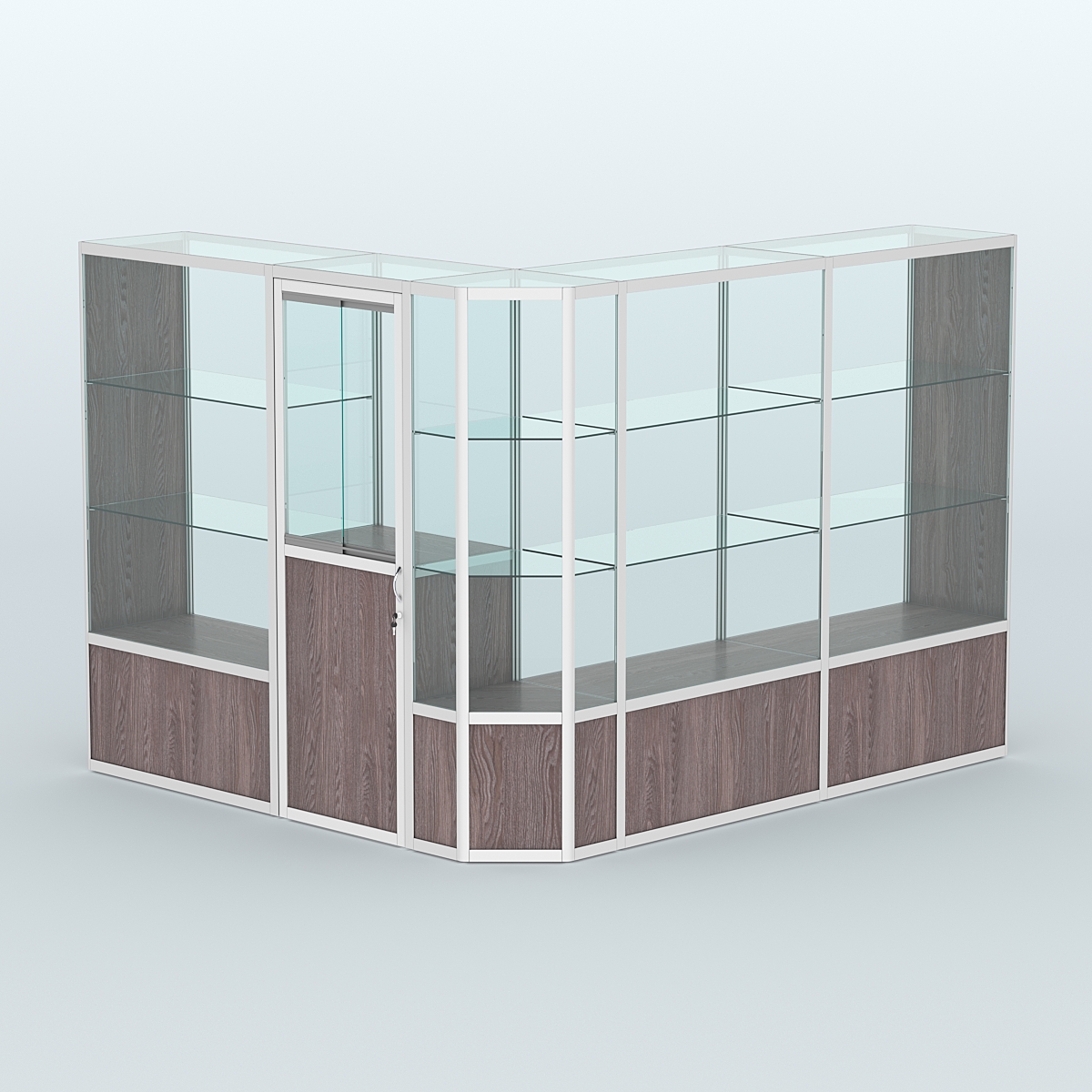 Павильон из профиля угловой №3б (5,5 кв.м) Ясень Анкор темный