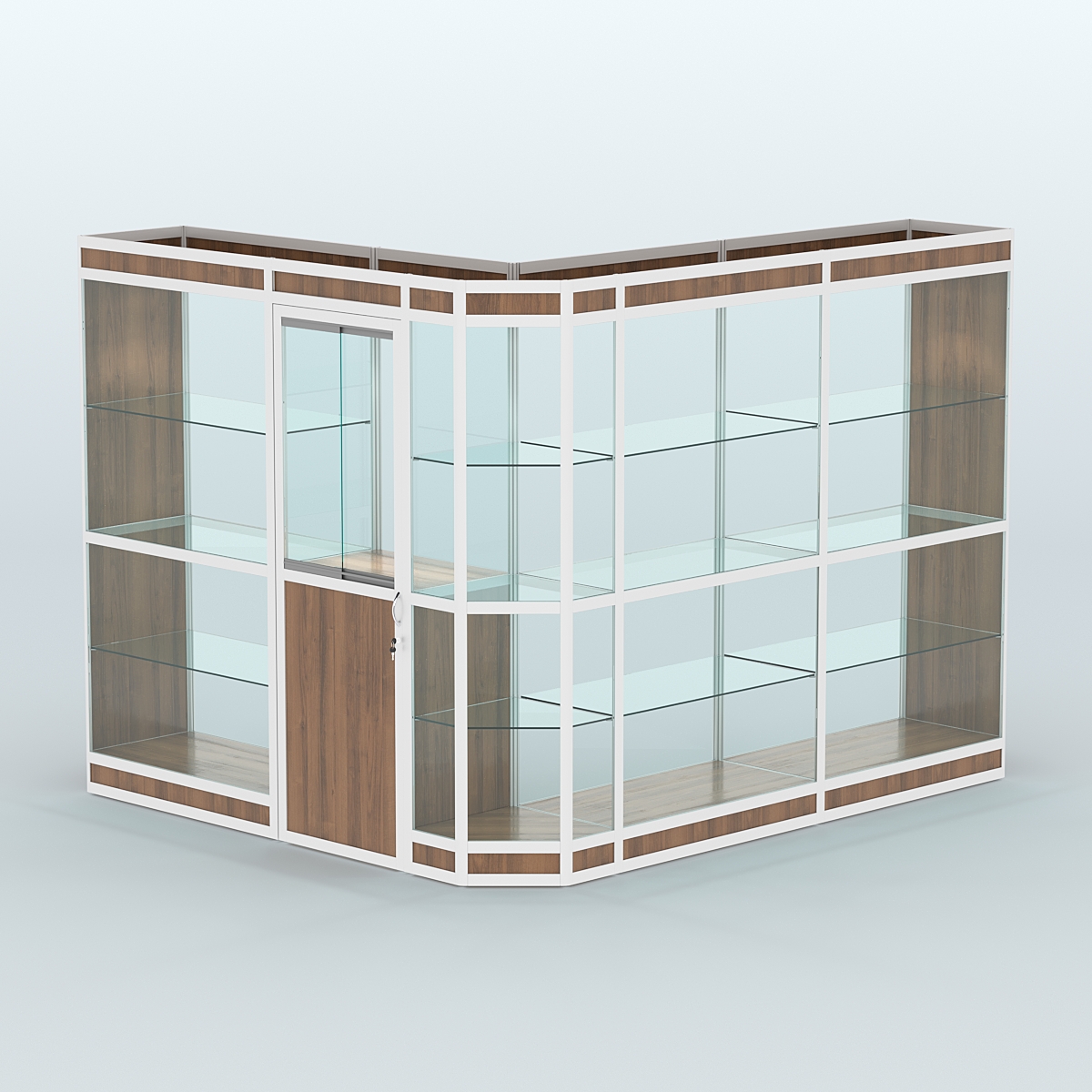 Павильон из профиля угловой №3в (5,5 кв.м) Орех