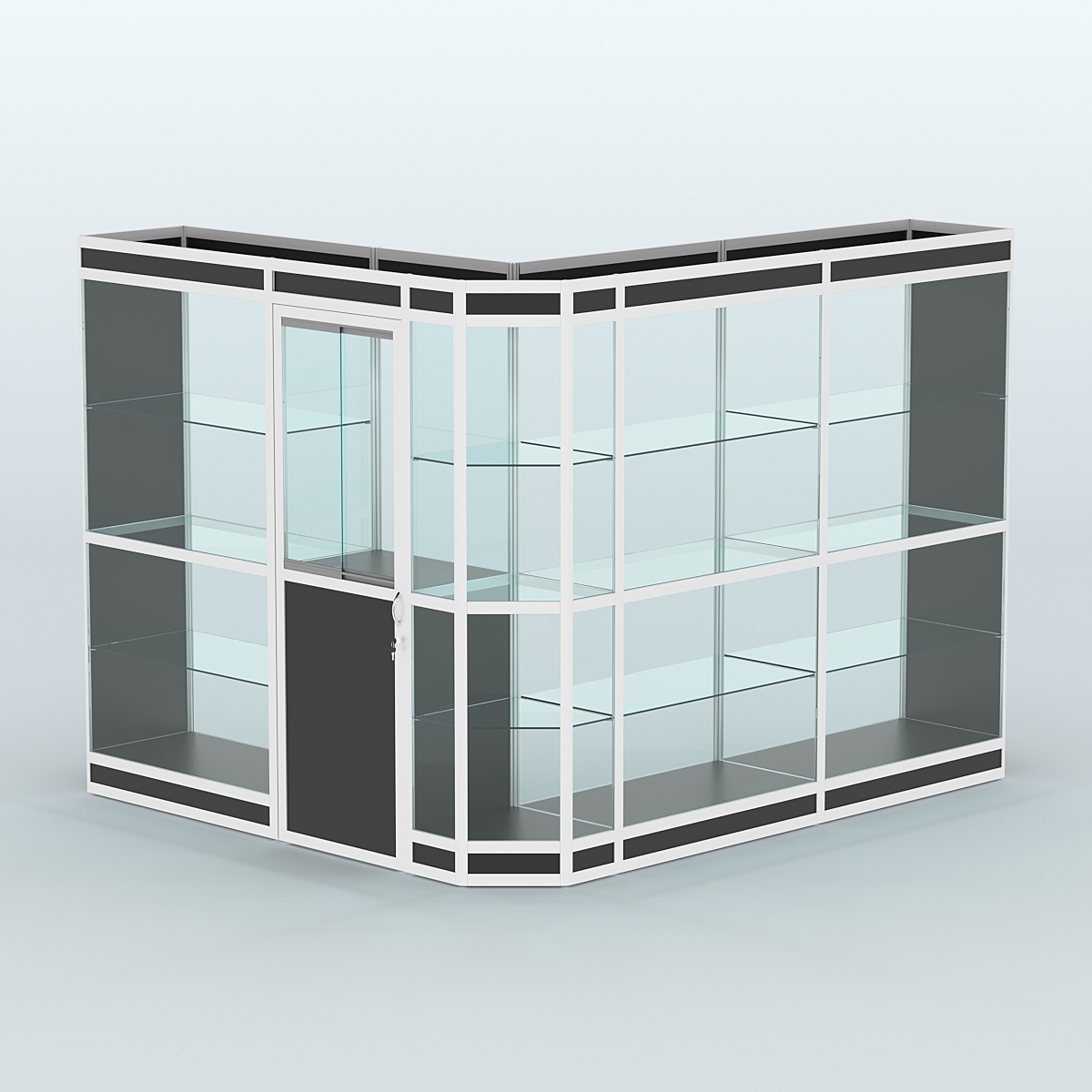 Павильон из профиля угловой №3в (5,5 кв.м) Черный