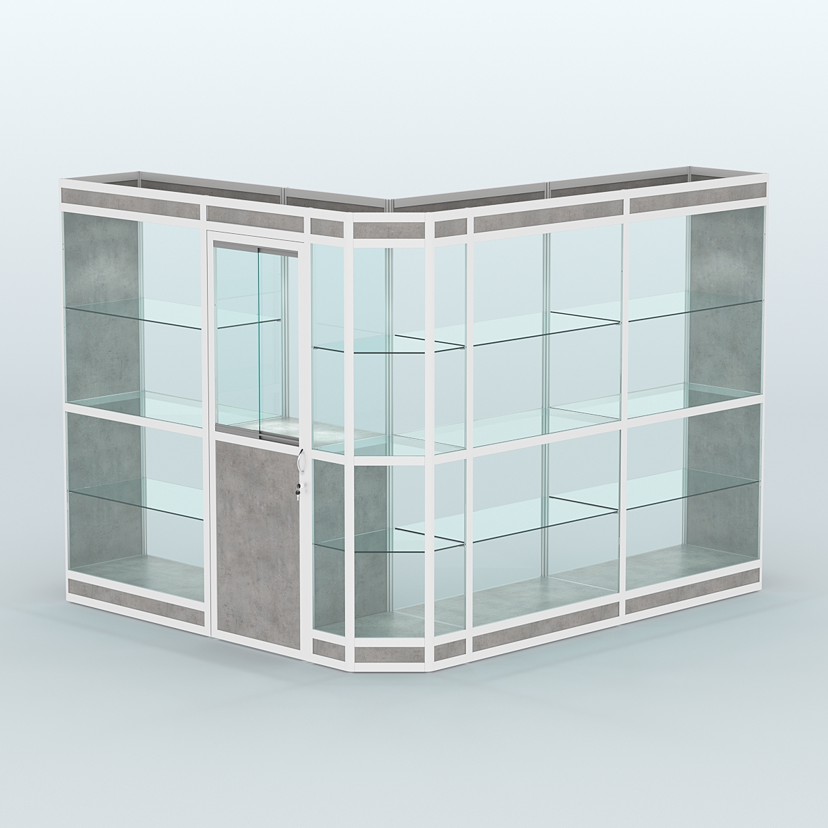 Павильон из профиля угловой №3в (5,5 кв.м) Бетон Чикаго светло-серый F186 ST9