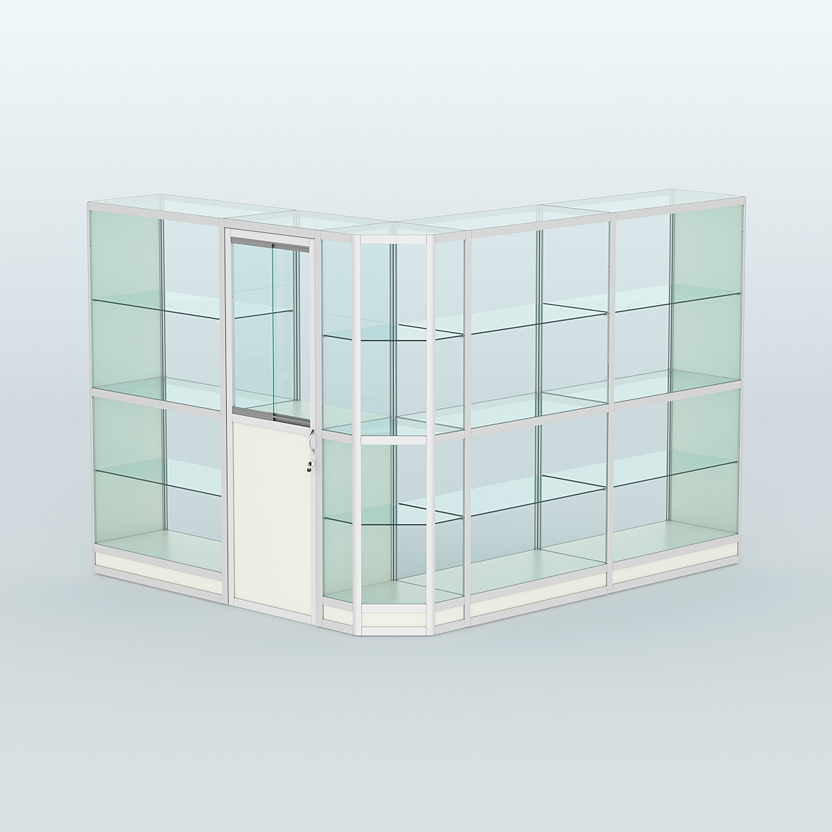 Павильон из профиля угловой №3г (5,5 кв.м) Белый