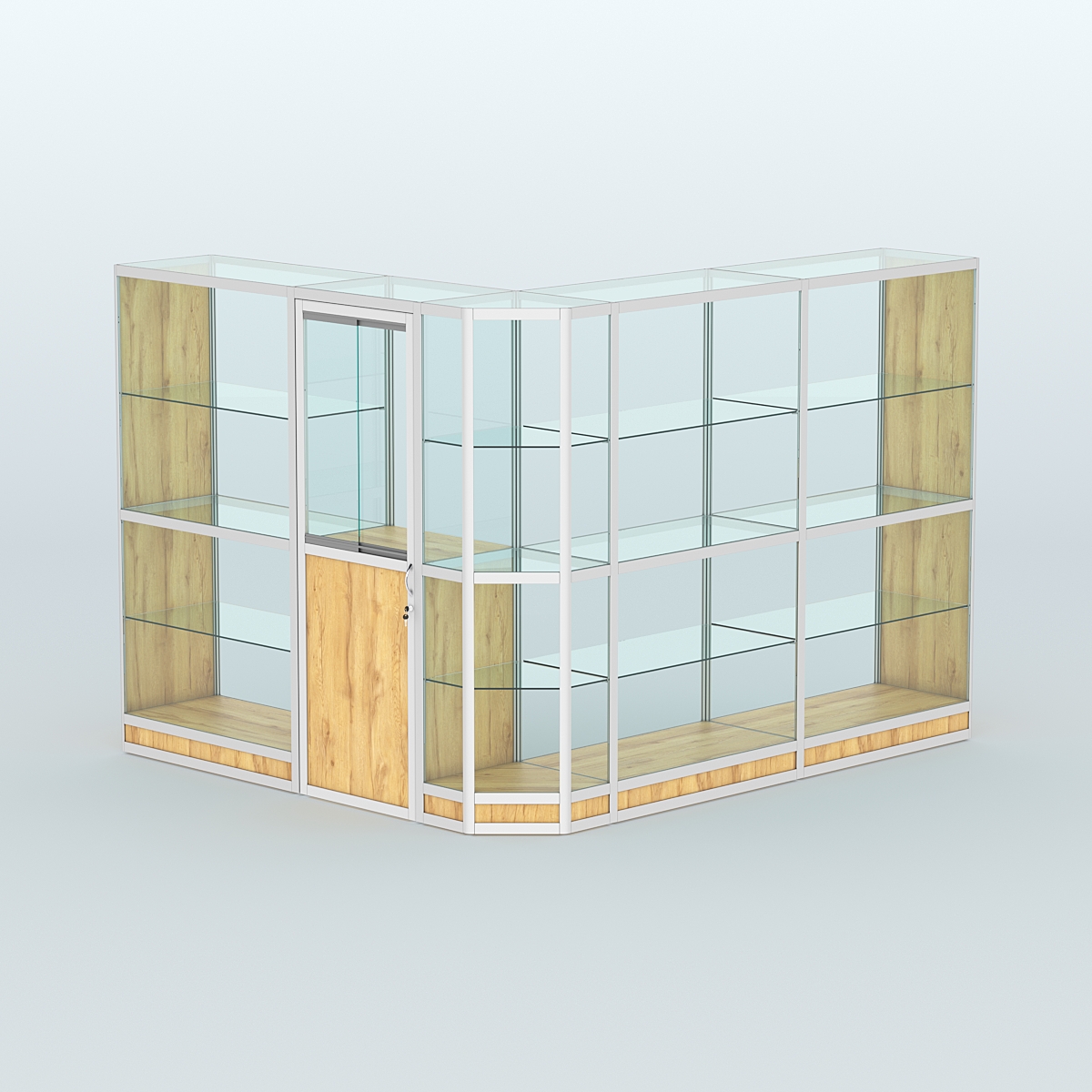 Павильон из профиля угловой №3г (5,5 кв.м) Дуб Золотистый