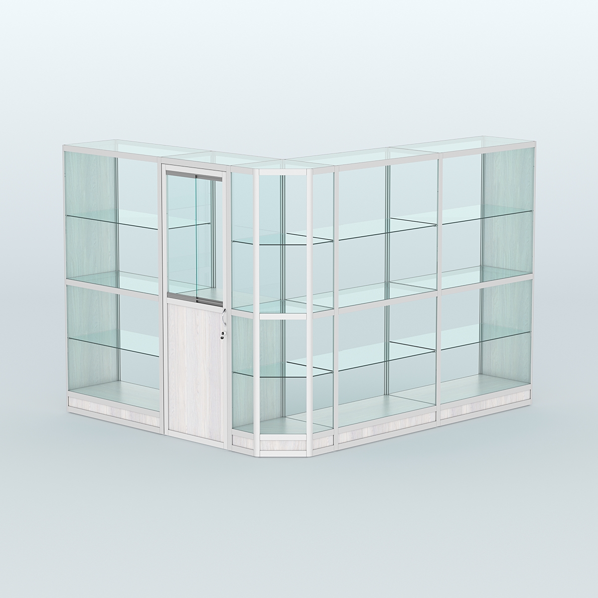 Павильон из профиля угловой №3г (5,5 кв.м) Ясень Анкор светлый