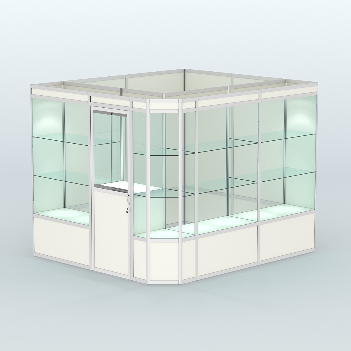 Павильон из профиля угловой №6а (5,5 кв.м) Белый