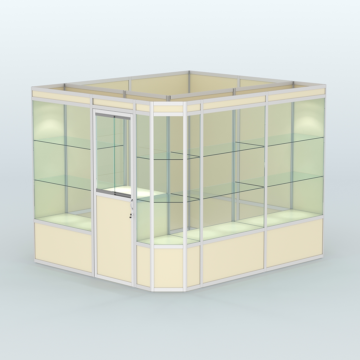 Павильон из профиля угловой №6а (5,5 кв.м) Крем Вайс