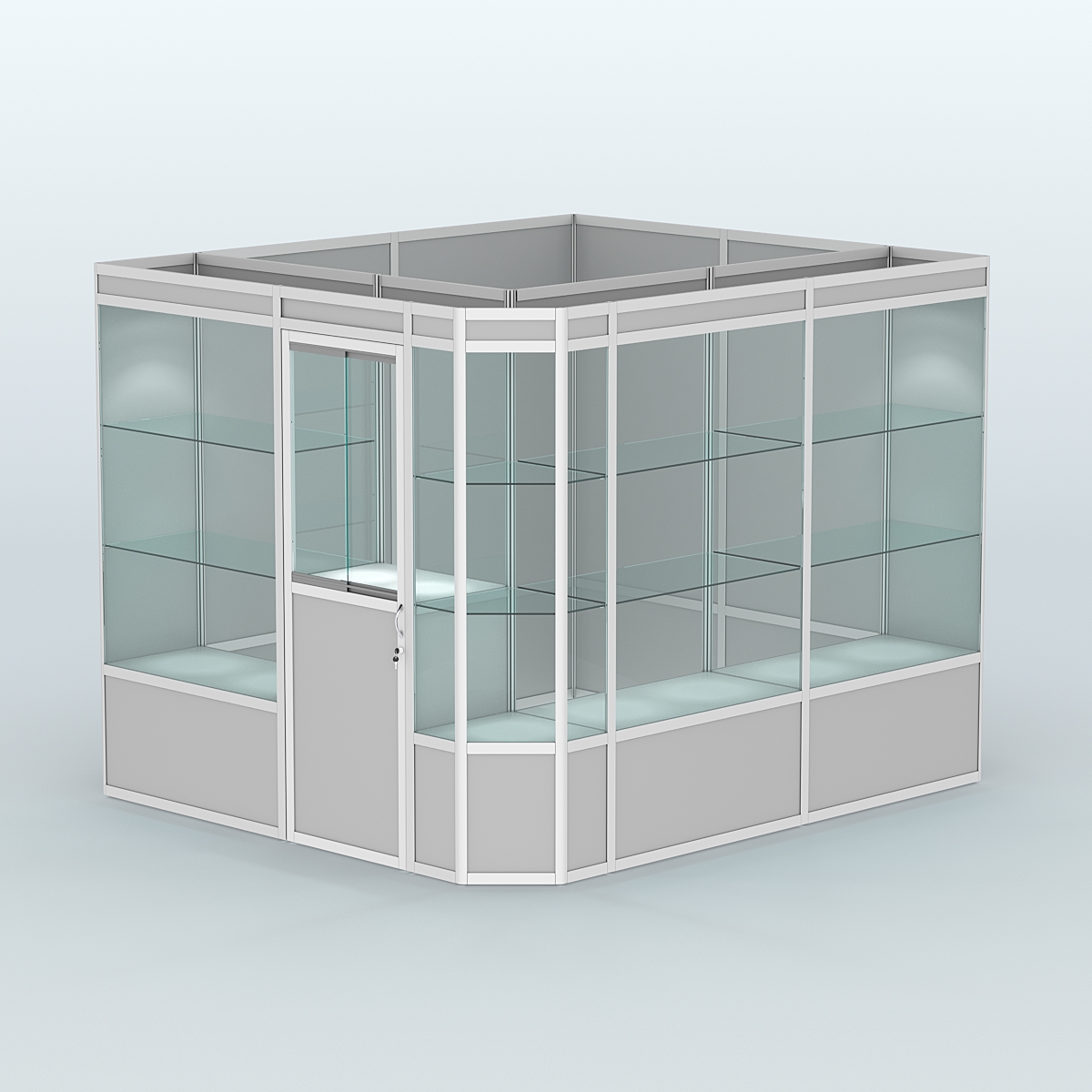 Павильон из профиля угловой №6а (5,5 кв.м) Серый