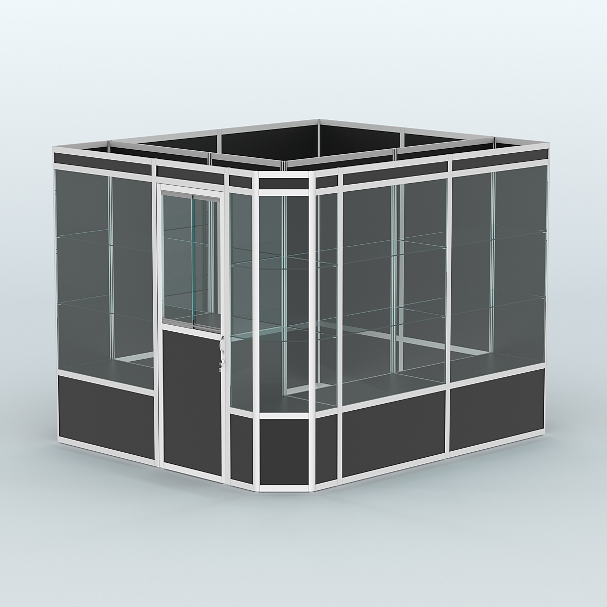 Павильон из профиля угловой №6а (5,5 кв.м) Черный