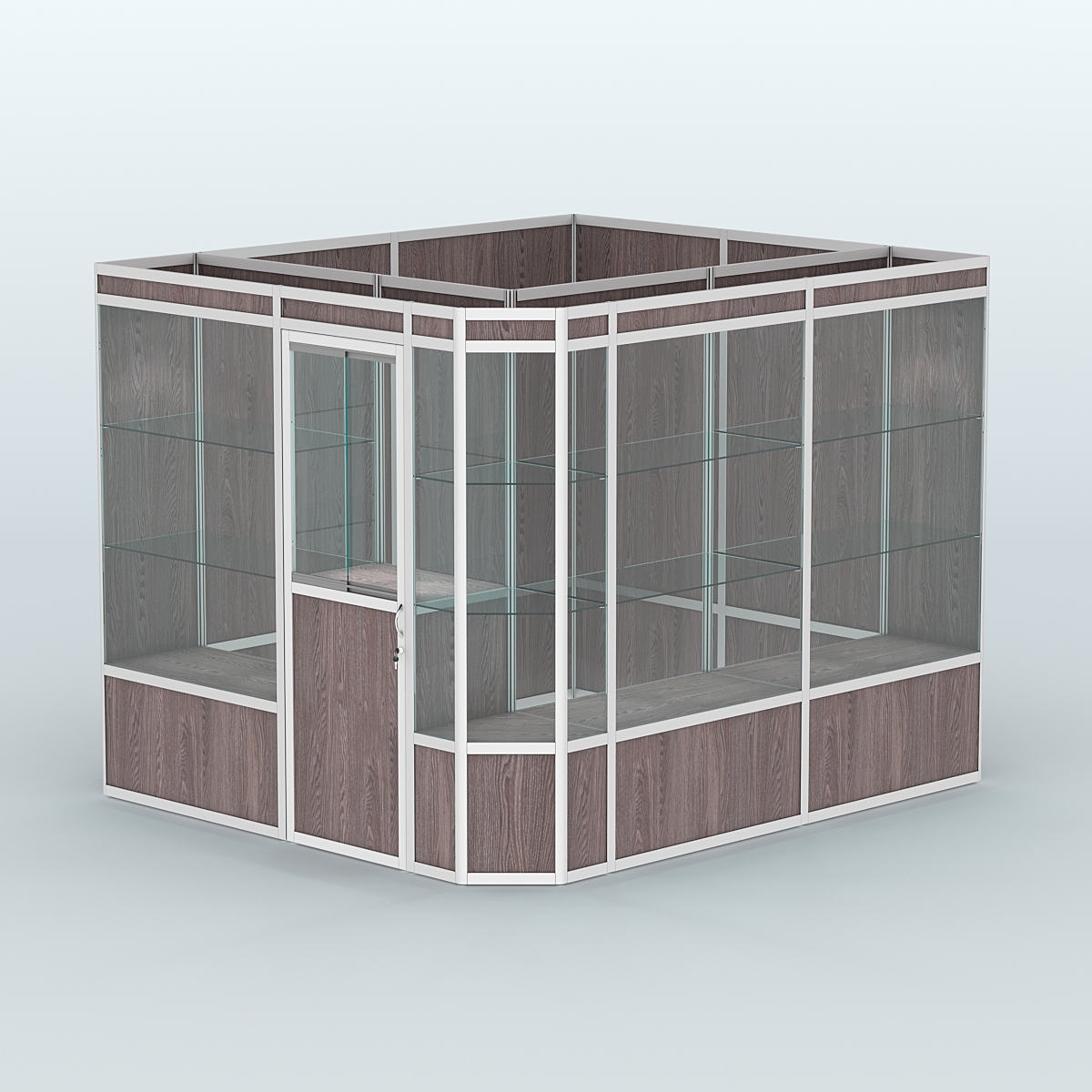 Павильон из профиля угловой №6а (5,5 кв.м) Ясень Анкор темный