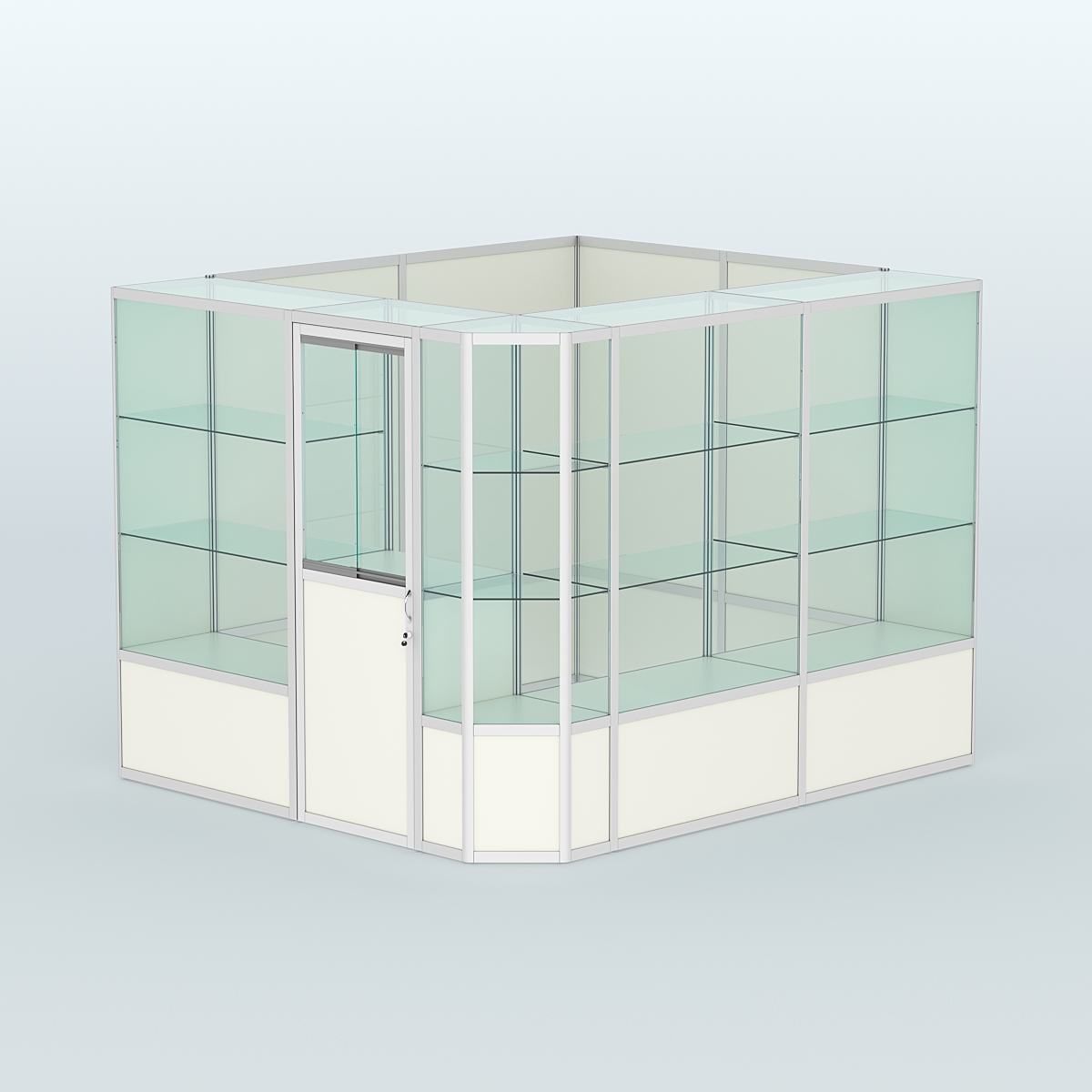 Павильон из профиля угловой №6б (5,5 кв.м) Белый