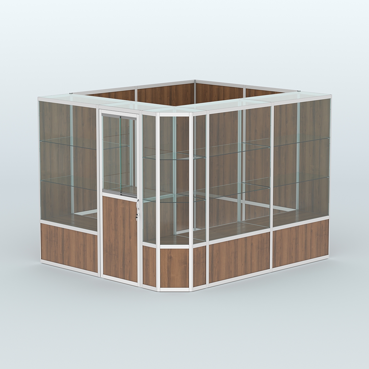 Павильон из профиля угловой №6б (5,5 кв.м) Орех