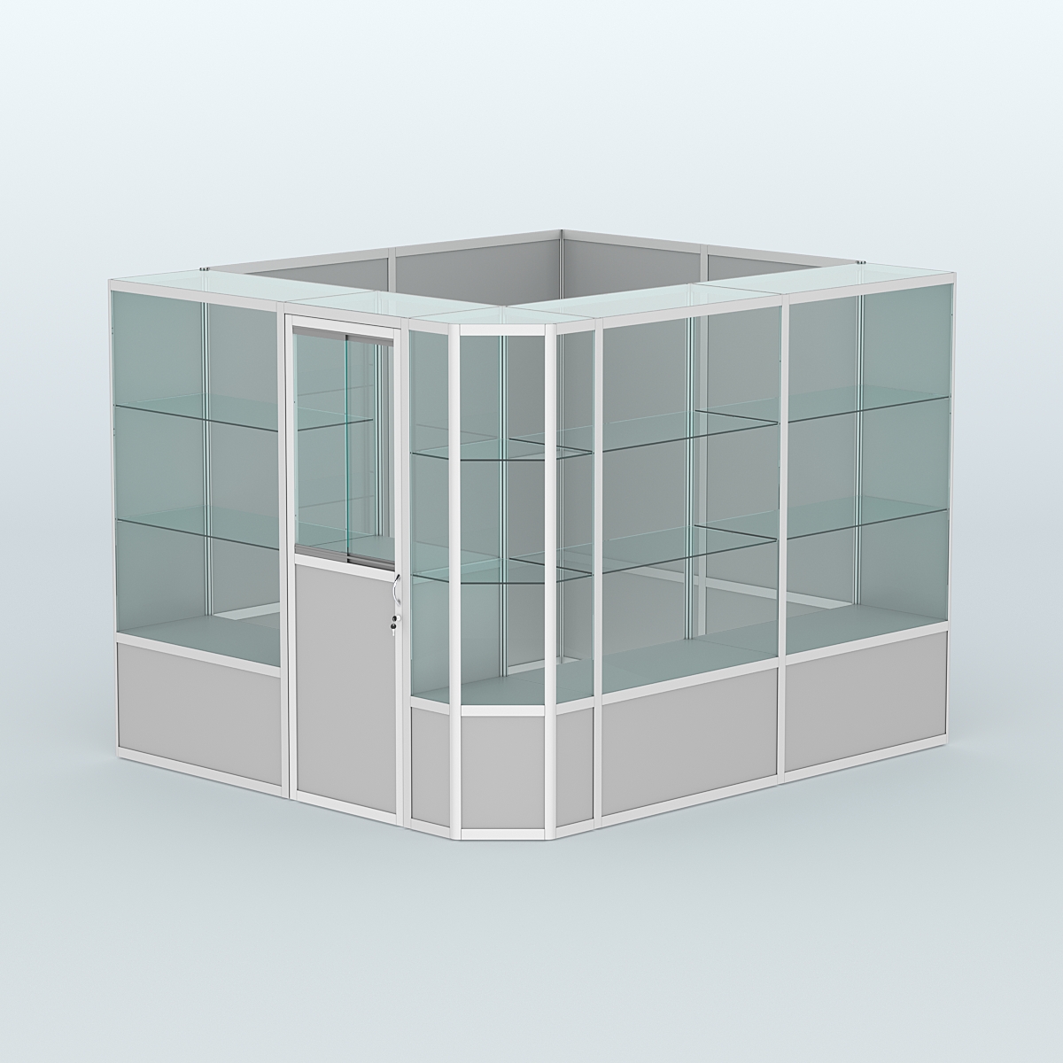 Павильон из профиля угловой №6б (5,5 кв.м) Серый