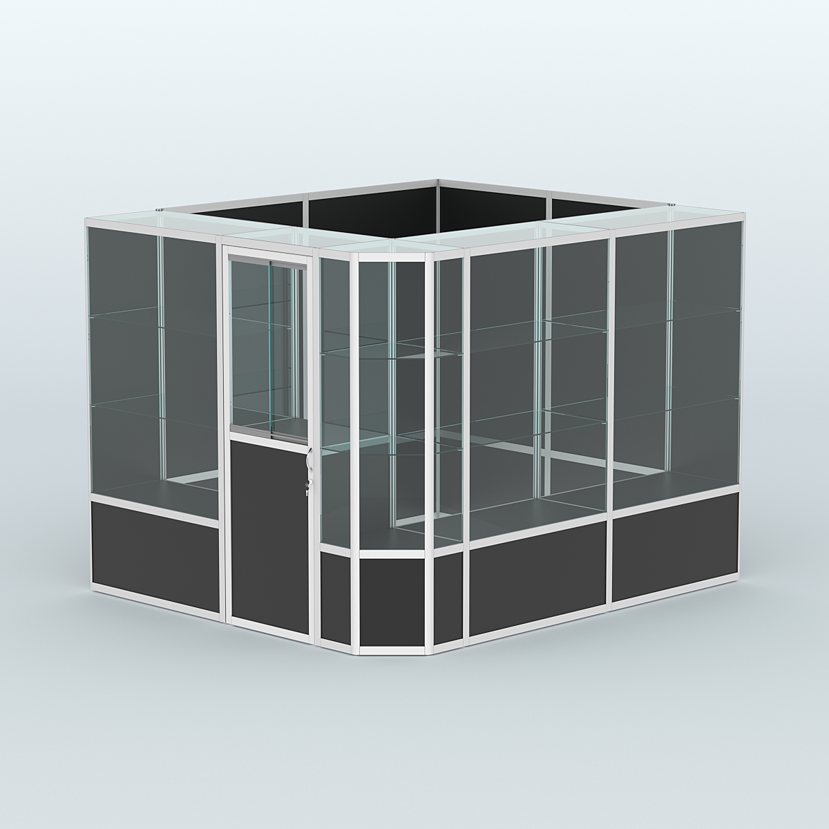 Павильон из профиля угловой №6б (5,5 кв.м) Черный