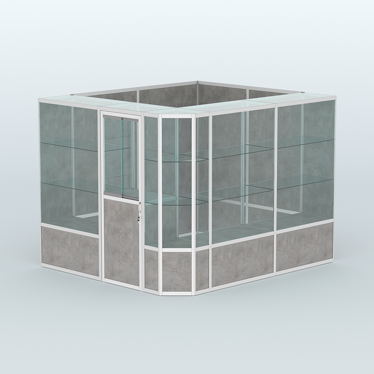 Павильон из профиля угловой №6б (5,5 кв.м) Бетон Чикаго светло-серый F186 ST9