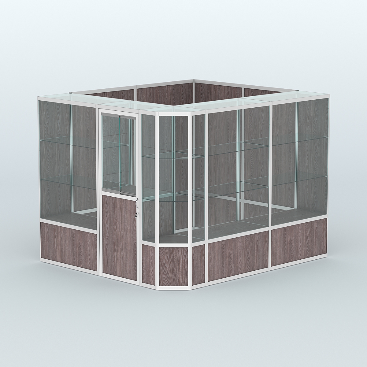 Павильон из профиля угловой №6б (5,5 кв.м) Ясень Анкор темный