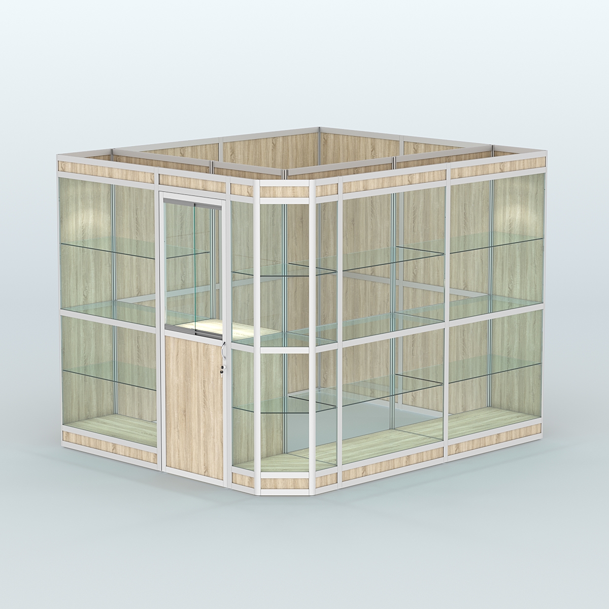 Павильон из профиля угловой №6в (5,5 кв.м) Дуб Сонома