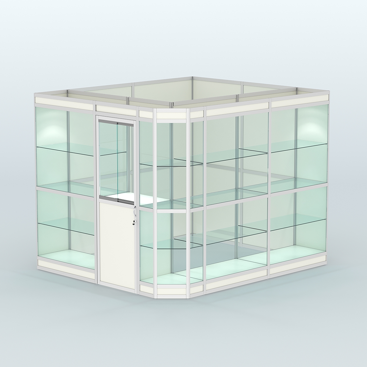 Павильон из профиля угловой №6в (5,5 кв.м) Белый