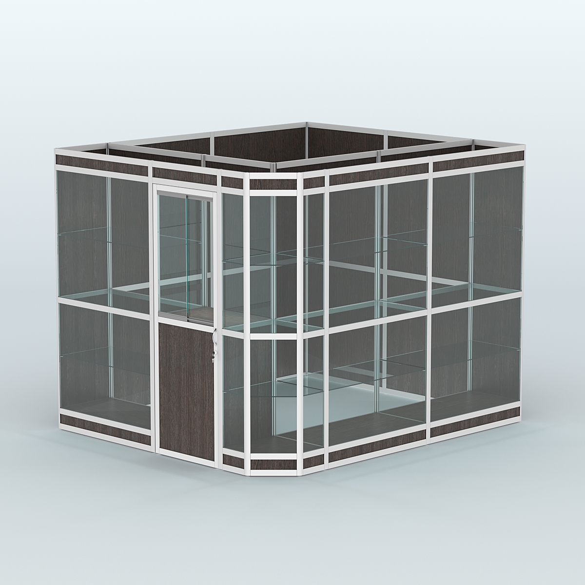 Павильон из профиля угловой №6в (5,5 кв.м) Дуб Венге