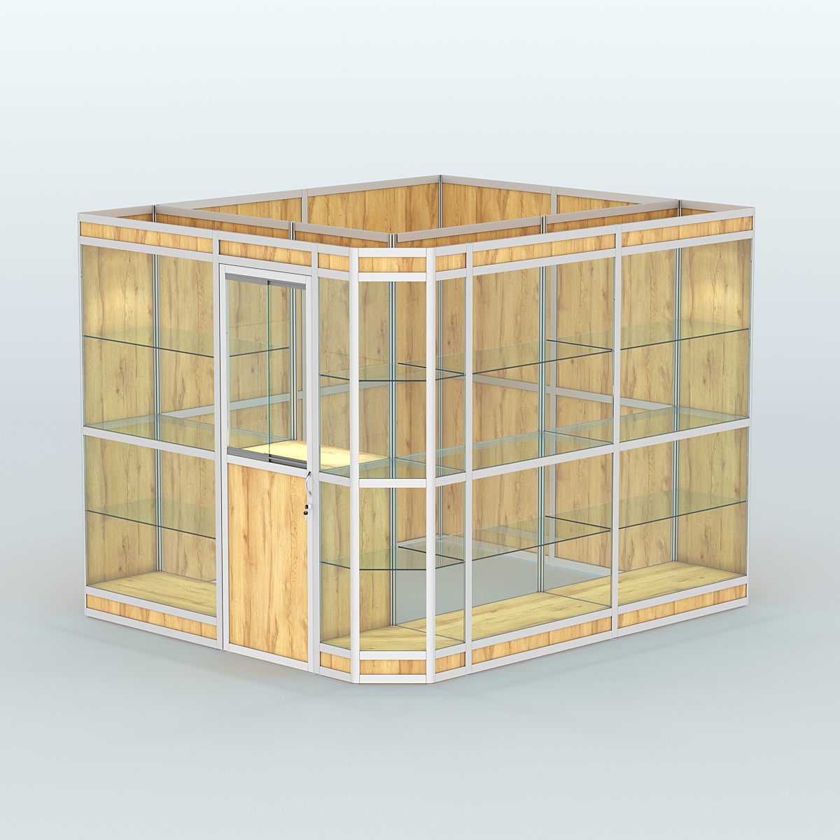 Павильон из профиля угловой №6в (5,5 кв.м) Дуб Золотистый