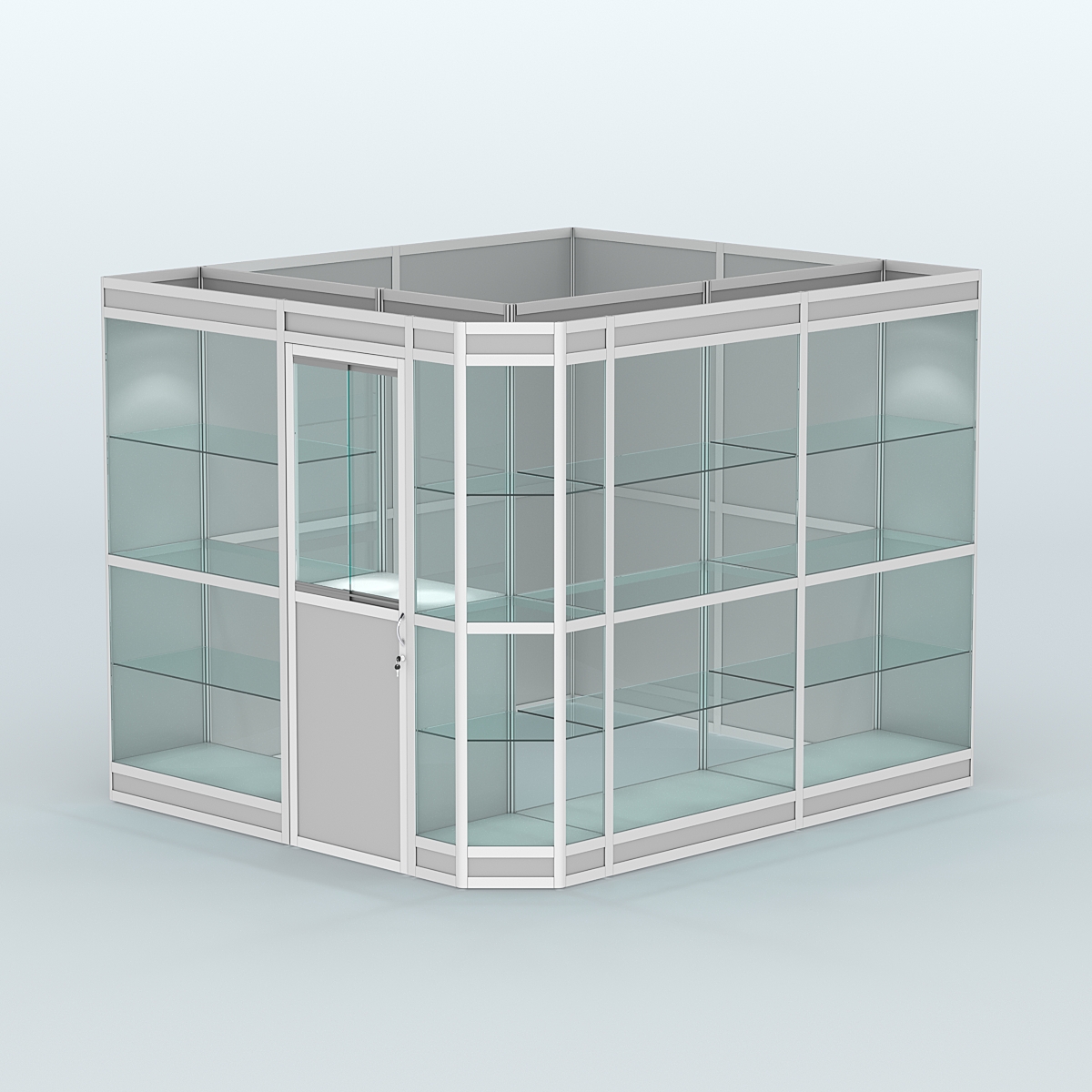 Павильон из профиля угловой №6в (5,5 кв.м) Серый