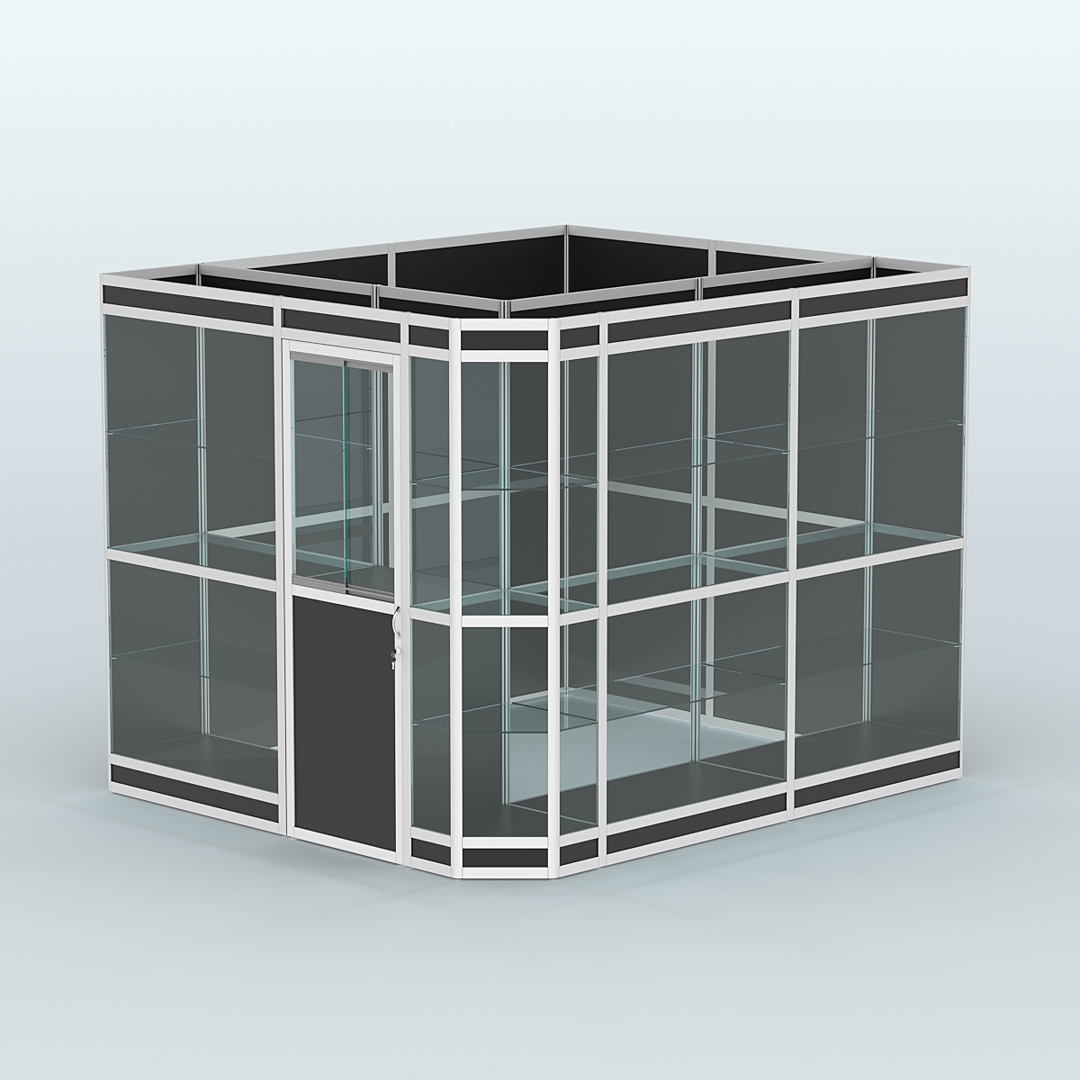 Павильон из профиля угловой №6в (5,5 кв.м) Черный