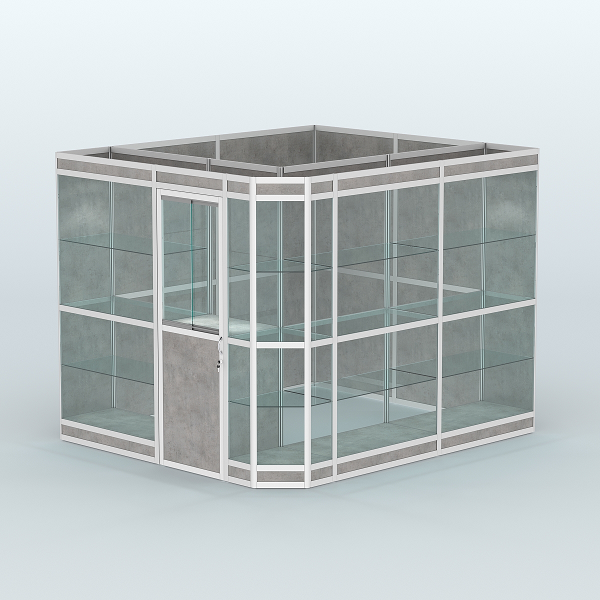 Павильон из профиля угловой №6в (5,5 кв.м) Бетон Чикаго светло-серый F186 ST9