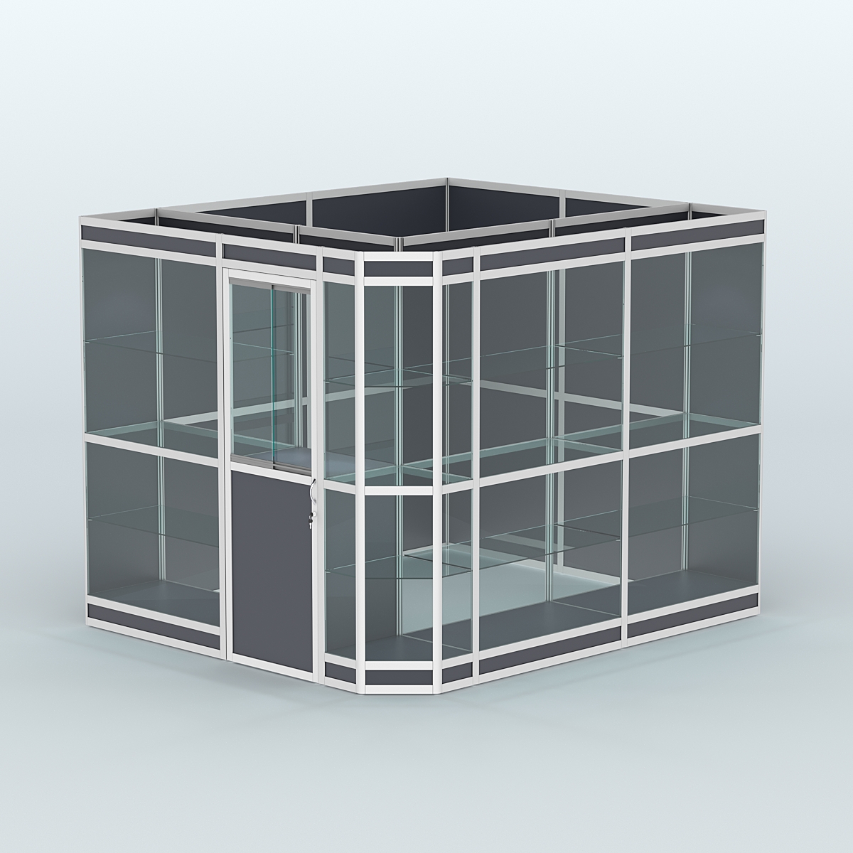 Павильон из профиля угловой №6в (5,5 кв.м) Антрацит