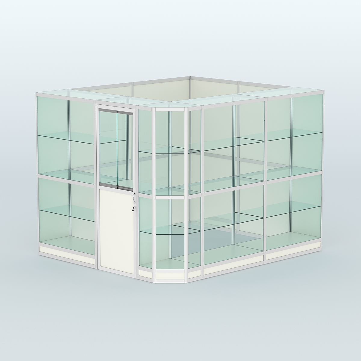 Павильон из профиля угловой №6г (5,5 кв.м) Белый