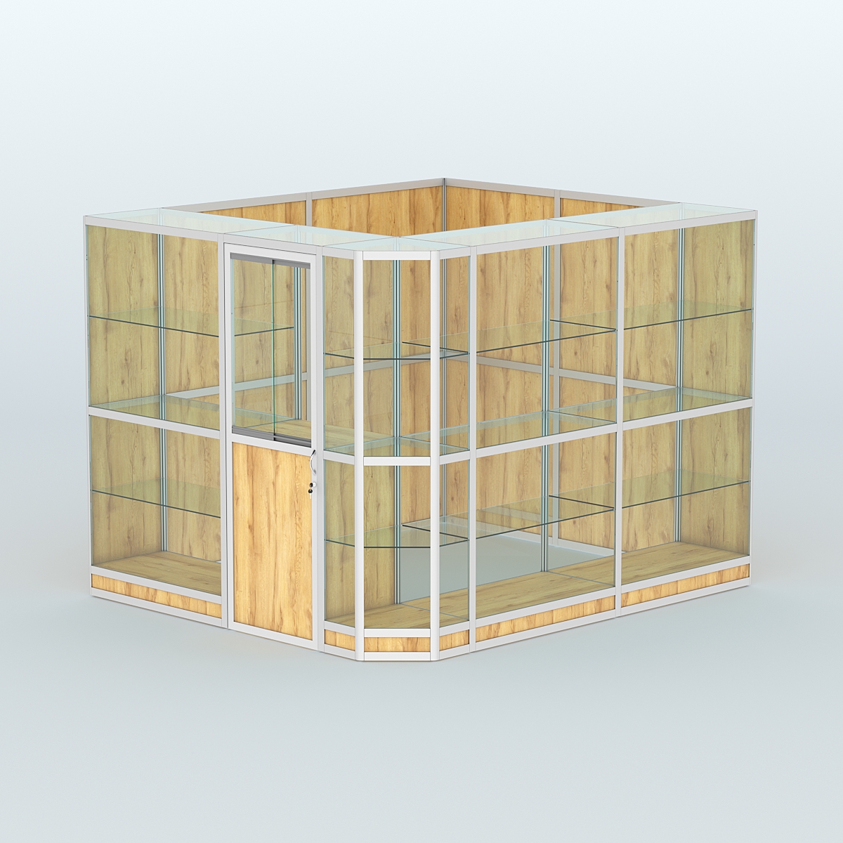 Павильон из профиля угловой №6г (5,5 кв.м) Дуб Золотистый