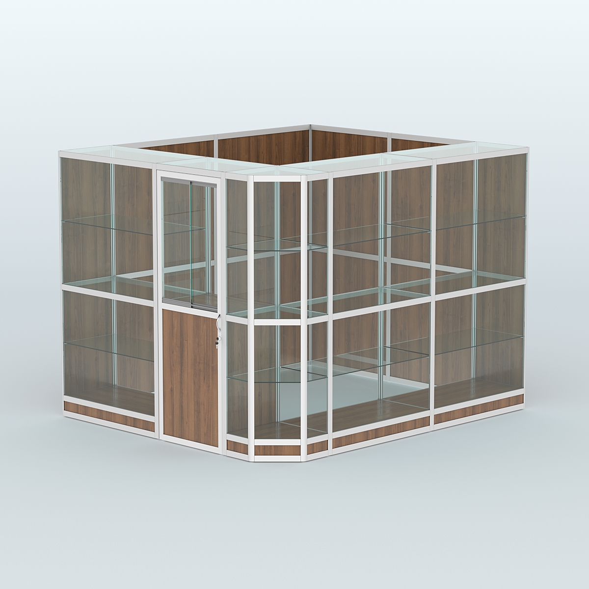 Павильон из профиля угловой №6г (5,5 кв.м) Орех