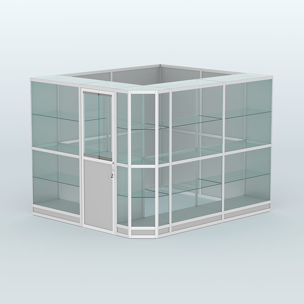 Павильон из профиля угловой №6г (5,5 кв.м) Серый