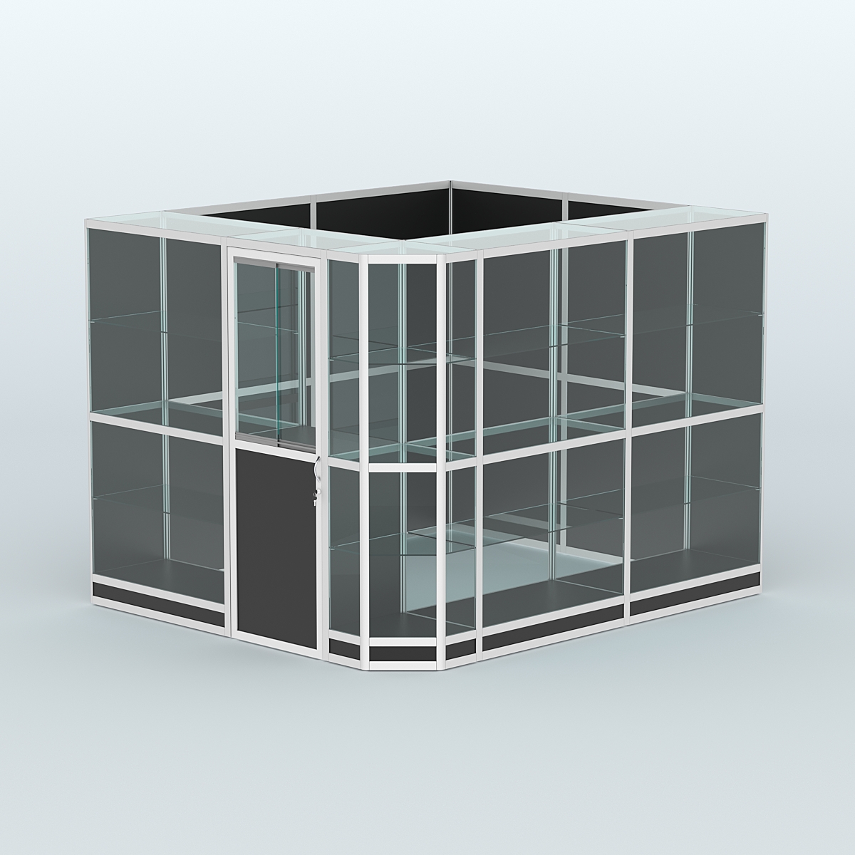 Павильон из профиля угловой №6г (5,5 кв.м) Черный