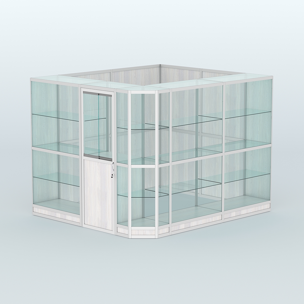 Павильон из профиля угловой №6г (5,5 кв.м) Ясень Анкор светлый