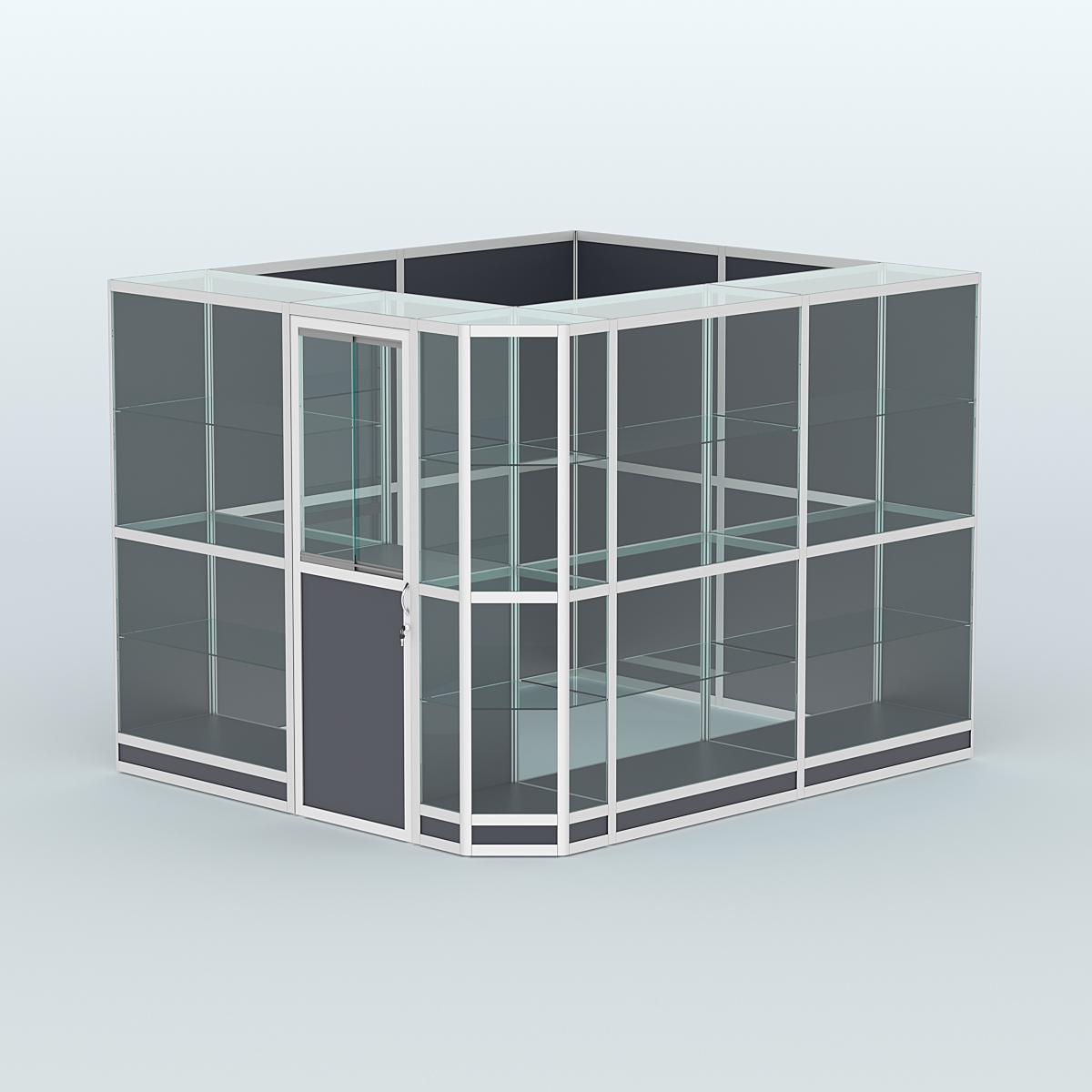 Павильон из профиля угловой №6г (5,5 кв.м) Антрацит