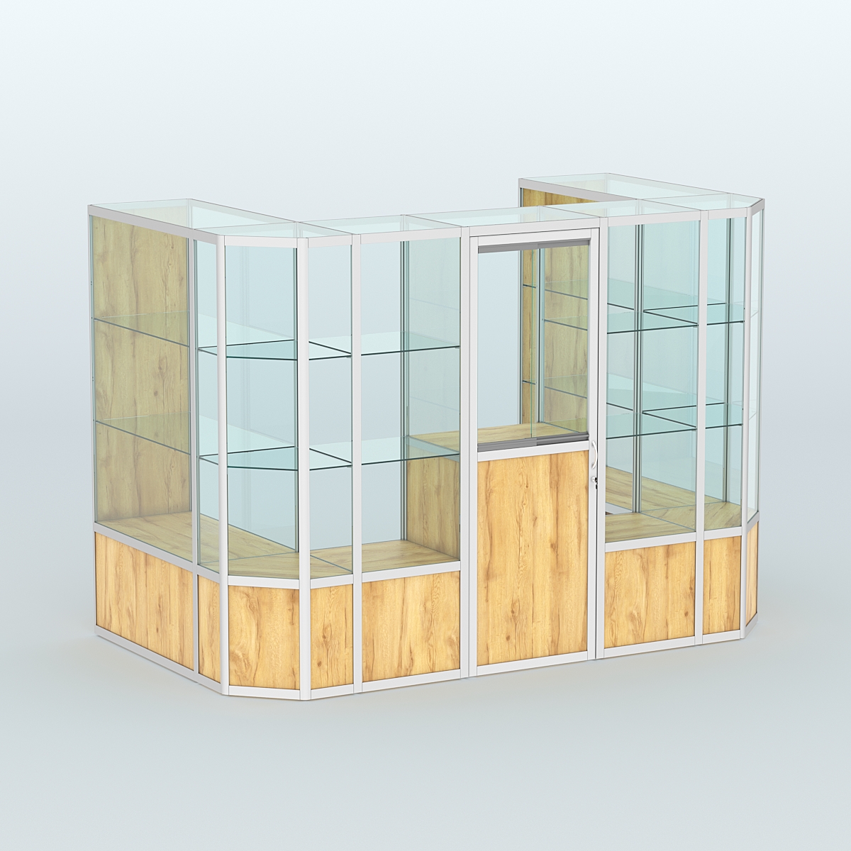 Павильон из профиля пристенный №6в (4,05 кв. м) Дуб Золотистый