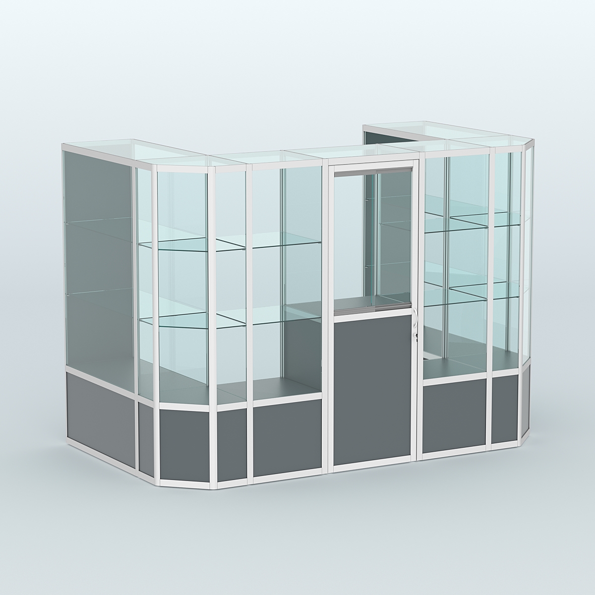 Павильон из профиля пристенный №6в (4,05 кв. м) Темно-Серый