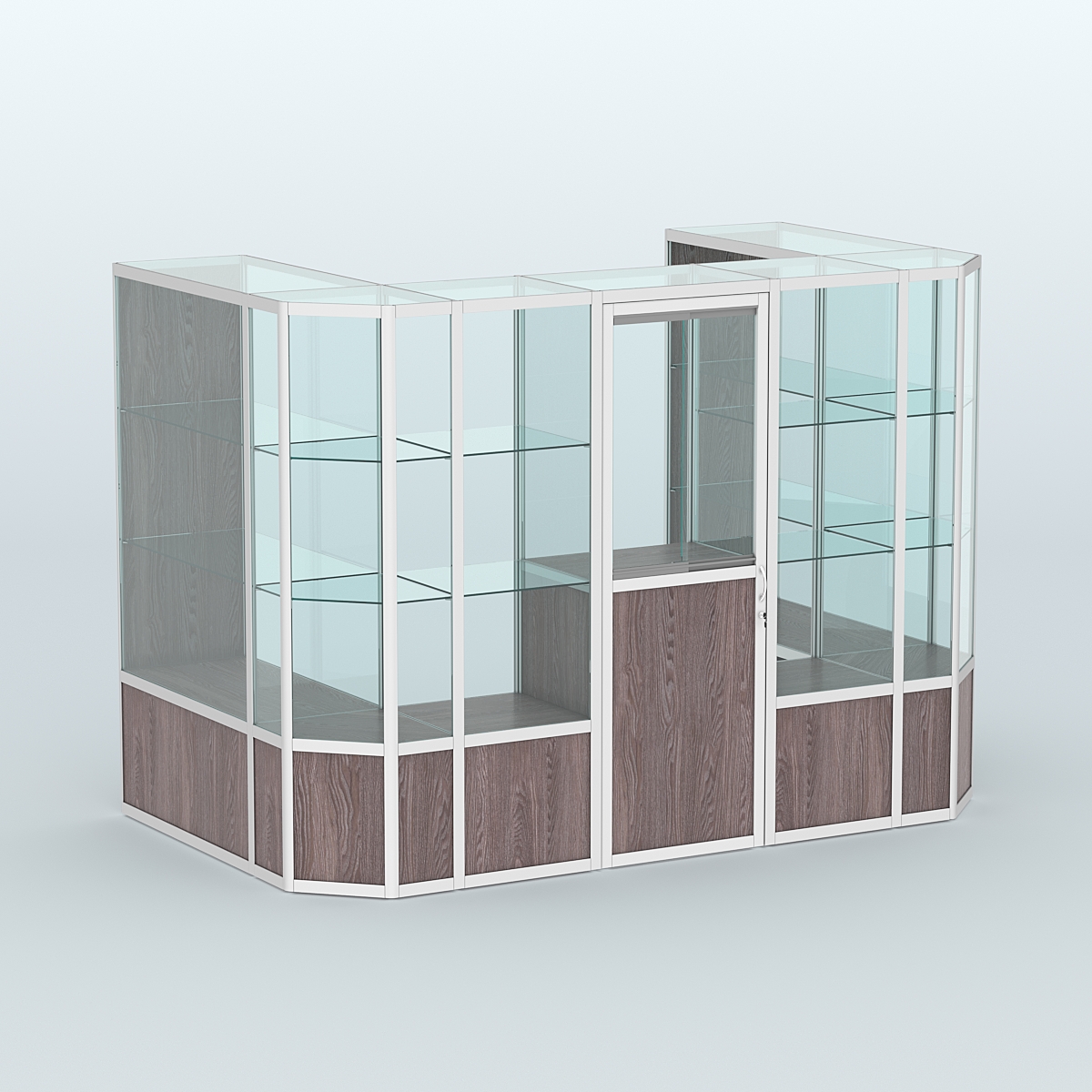 Павильон из профиля пристенный №6в (4,05 кв. м) Ясень Анкор темный