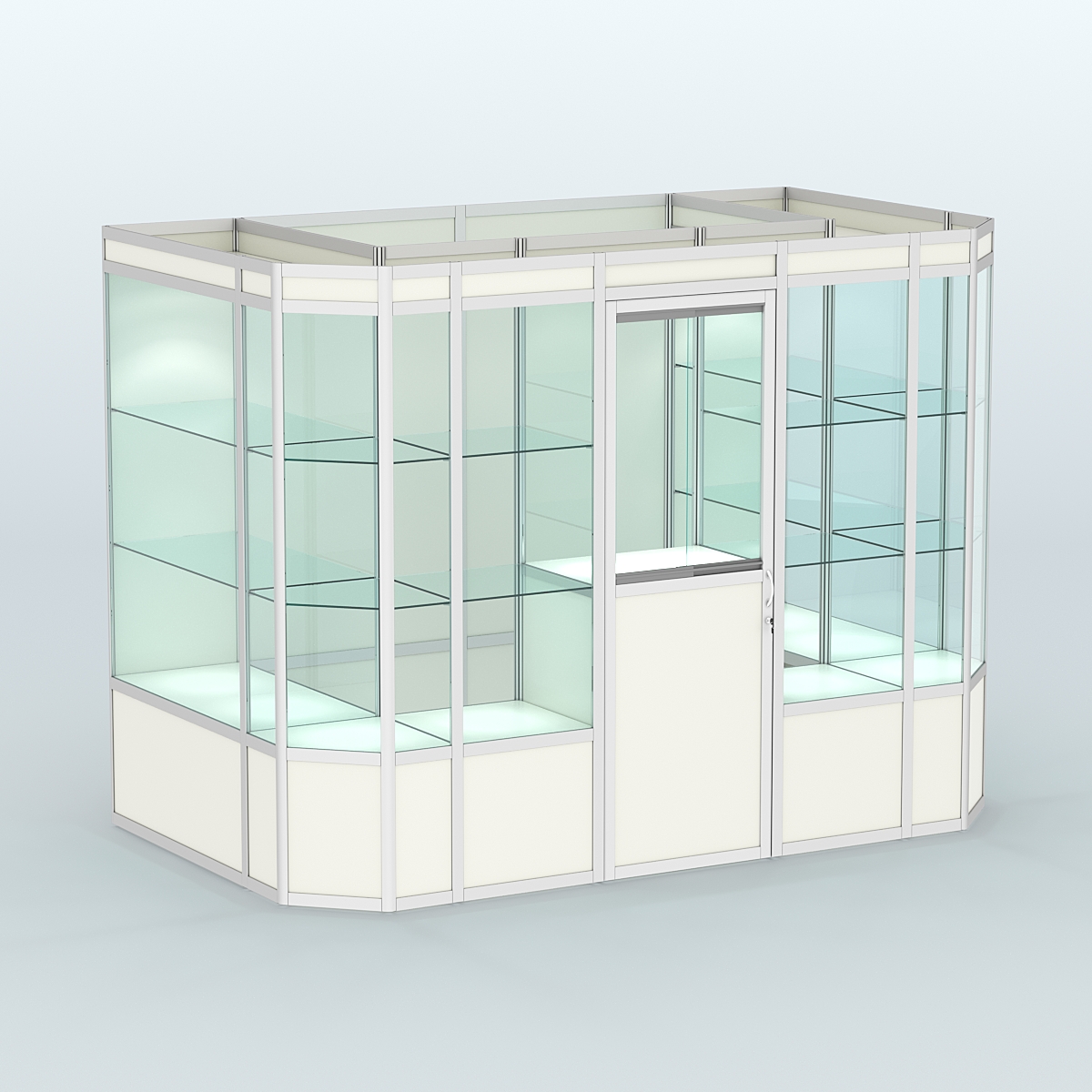 Павильон из профиля пристенный №10а (4,05 кв.м) Белый