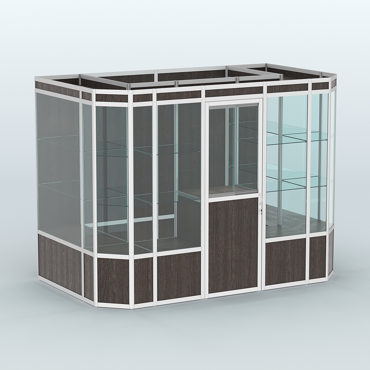 Павильон из профиля пристенный №10а (4,05 кв.м) Дуб Венге