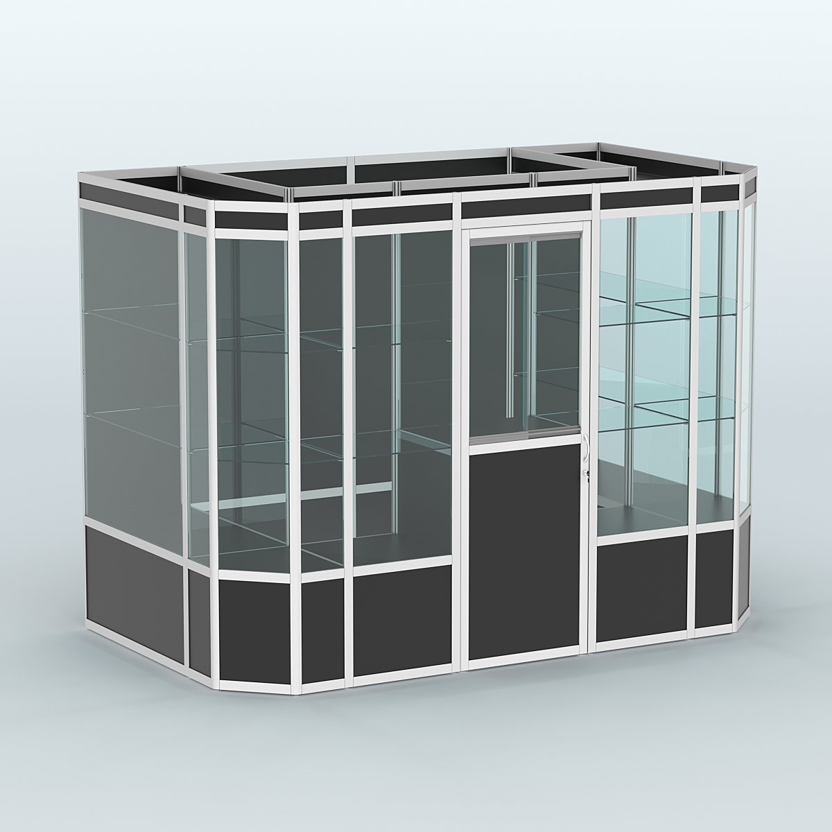 Павильон из профиля пристенный №10а (4,05 кв.м) Черный